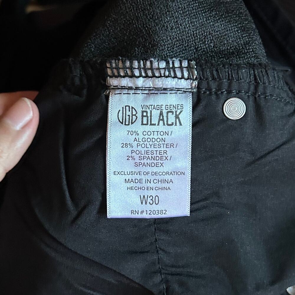 Vintage Genes Black Shorts Men's 30x8 Black Slim Fit French Terry Denim NWT - Picture 5 of 6